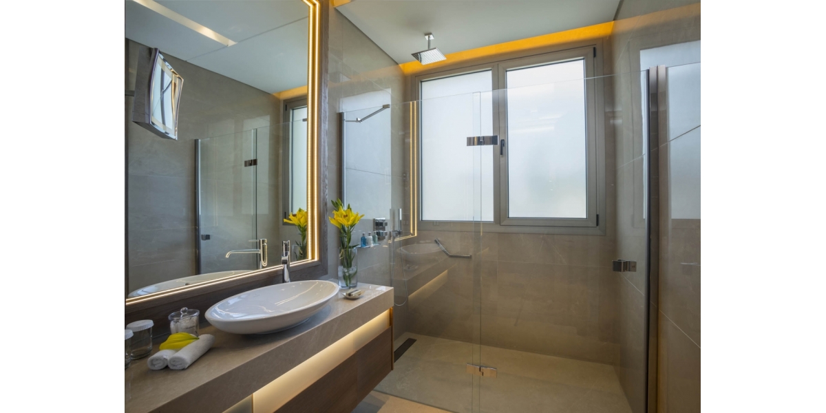 Shower Doors and Mirrors located in Two Bedroom Residence