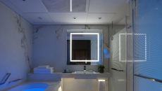 Mirror with hidden illumination and Shower Doors with Strips located in Two Bedroom Suite